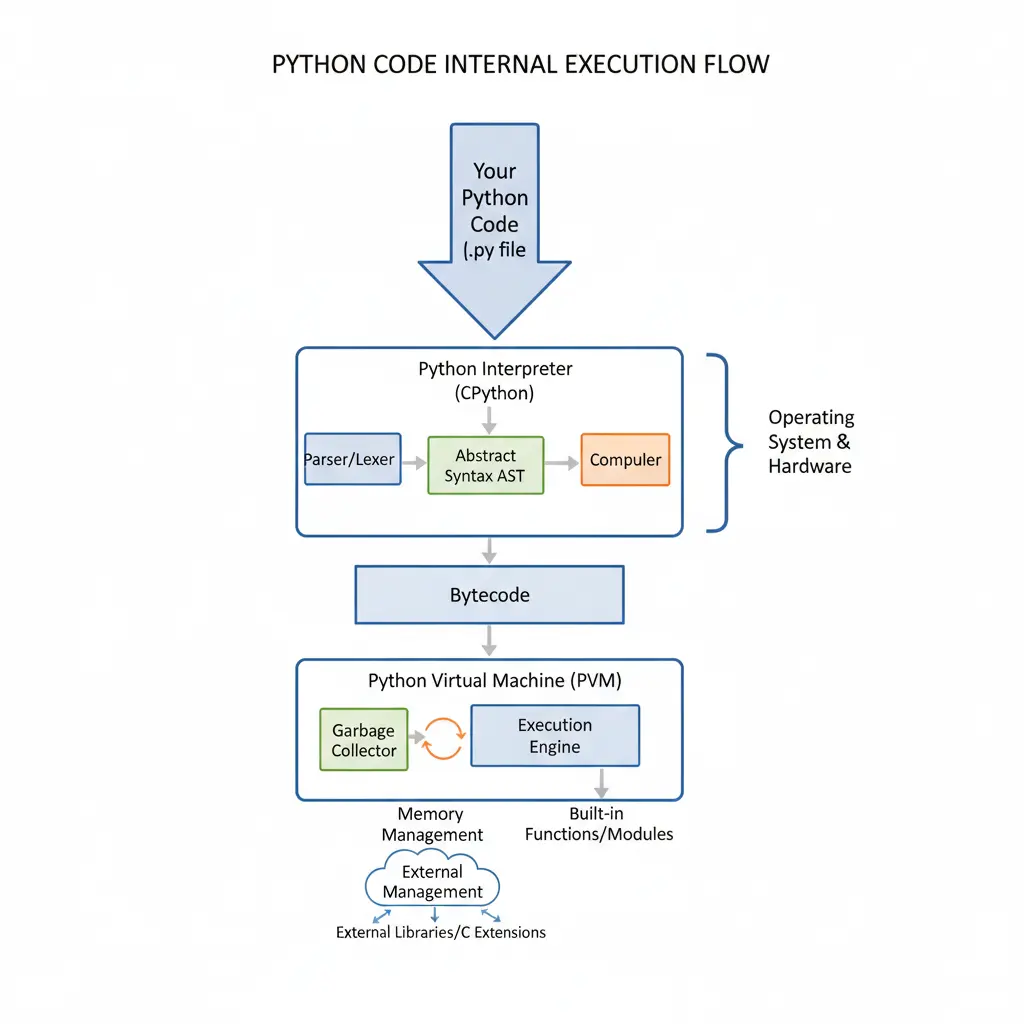 Python Code Execution Flow inside runtime environment